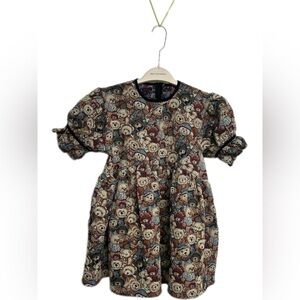 Vintage Teddy Bear Puff Sleeve Top Size XS